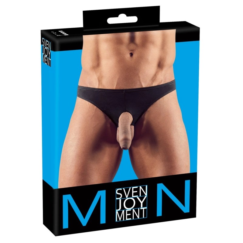 Svenjoyment - Seksowne Męskie Stringi Z Otworem Na Penisa Czarne XL